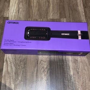 Amika Double Agent 2-in-1 Straightening Blow Dryer Brush